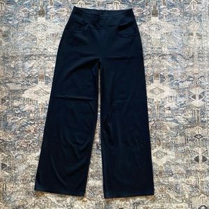 NWT HALARA M wide leg stretch black jeans new high waist denim magic
